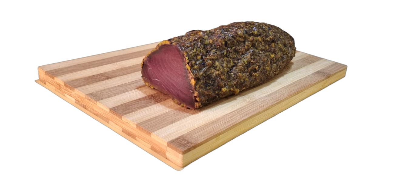 Tuna bresaola matured with Bronte pistachio