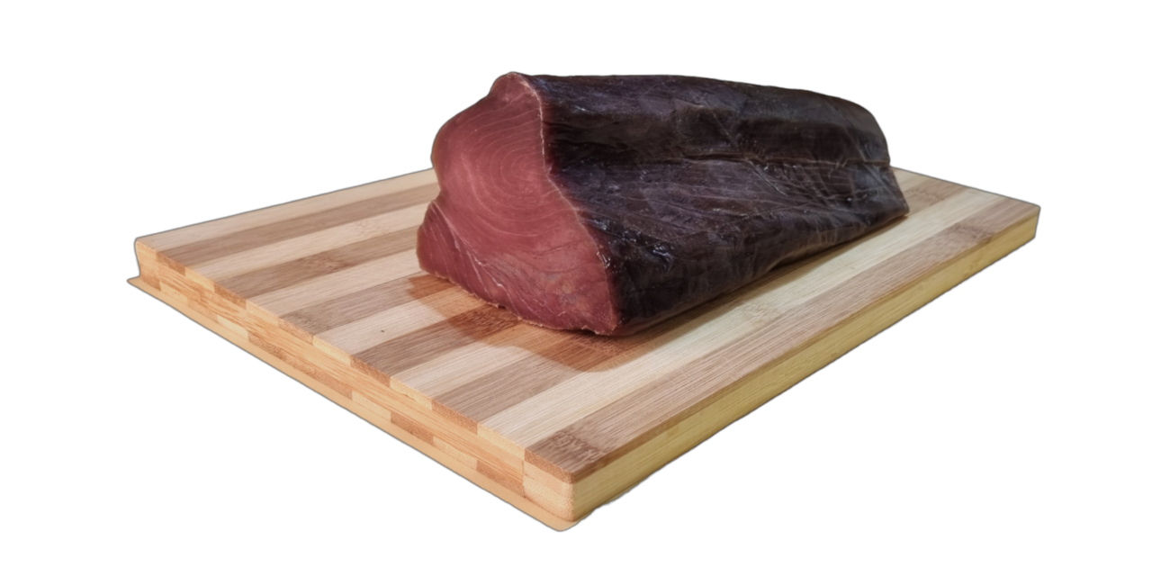 Cured and smoked tuna bresaola