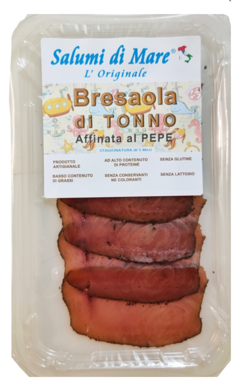 Sliced tuna bresaola matured with pepper 6 x 50gr