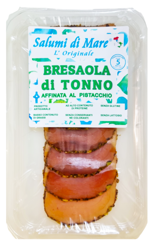 Sliced tuna bresaola matured with Bronte pistachio 6 x 50gr